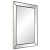 Accent Wall Mirror | Rectangular Shape | Mirrored Panels | Nickel 23x34