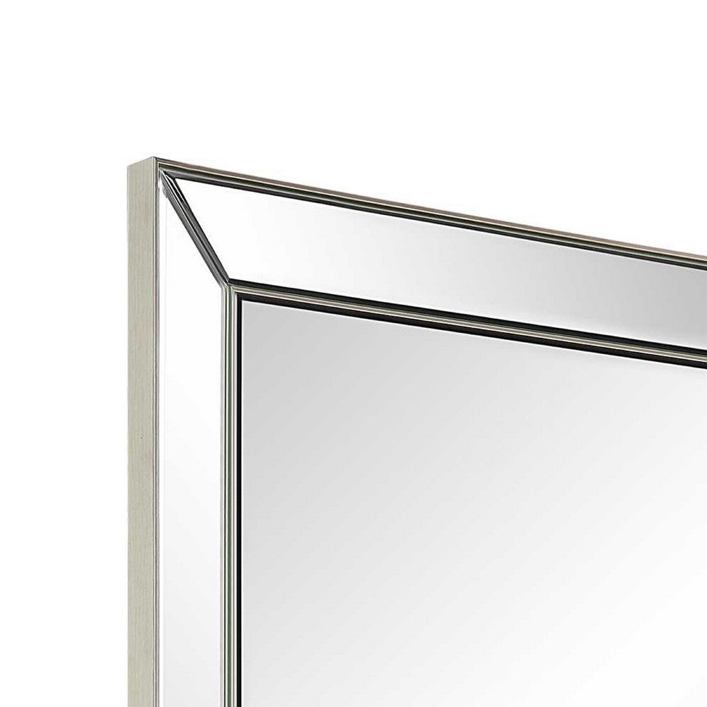 Accent Wall Mirror | Rectangular Shape | Mirrored Panels | Nickel 23x34