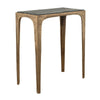 Accent Table | Rectangular Marine Marble | Antique Brass Aluminum | 23"