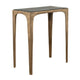 Accent Table | Rectangular Marine Marble | Antique Brass Aluminum | 23"