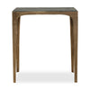Accent Table | Rectangular Marine Marble | Antique Brass Aluminum | 23"