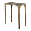 Accent Table | Rectangular Marine Marble | Antique Brass Aluminum | 23"