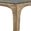 Accent Table | Rectangular Marine Marble | Antique Brass Aluminum | 23"
