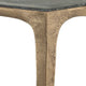 Accent Table | Rectangular Marine Marble | Antique Brass Aluminum | 23"