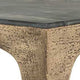 Accent Table | Rectangular Marine Marble | Antique Brass Aluminum | 23"