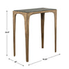 Accent Table | Rectangular Marine Marble | Antique Brass Aluminum | 23"
