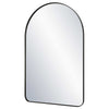 Rectangular Floating Mirror | Arched Top | Modern Style Satin Black 22x34