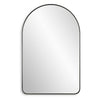 Rectangular Floating Mirror | Arched Top | Modern Style Satin Black 22x34