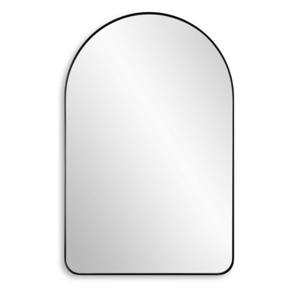 Rectangular Floating Mirror | Arched Top | Modern Style Satin Black 22x34