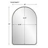 Rectangular Floating Mirror | Arched Top | Modern Style Satin Black 22x34