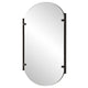 Accent Mirror | Frameless Oval Shape | Metal Stripes | Satin Black 23x38