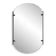 Accent Mirror | Frameless Oval Shape | Metal Stripes | Satin Black 23x38