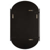 Accent Mirror | Frameless Oval Shape | Metal Stripes | Satin Black 23x38