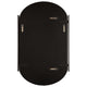 Accent Mirror | Frameless Oval Shape | Metal Stripes | Satin Black 23x38