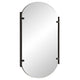 Accent Mirror | Frameless Oval Shape | Metal Stripes | Satin Black 23x38