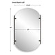 Accent Mirror | Frameless Oval Shape | Metal Stripes | Satin Black 23x38