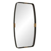 Accent Wall Mirror | Curved Frame | Antique Gold Tabs | Bronze Iron 22x38