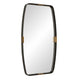 Accent Wall Mirror | Curved Frame | Antique Gold Tabs | Bronze Iron 22x38