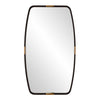 Accent Wall Mirror | Curved Frame | Antique Gold Tabs | Bronze Iron 22x38