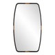 Accent Wall Mirror | Curved Frame | Antique Gold Tabs | Bronze Iron 22x38
