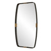 Accent Wall Mirror | Curved Frame | Antique Gold Tabs | Bronze Iron 22x38