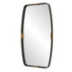 Accent Wall Mirror | Curved Frame | Antique Gold Tabs | Bronze Iron 22x38