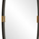 Accent Wall Mirror | Curved Frame | Antique Gold Tabs | Bronze Iron 22x38