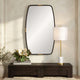 Accent Wall Mirror | Curved Frame | Antique Gold Tabs | Bronze Iron 22x38