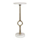 Round Accent Table | Marble Top & Pedestal | Antique Brass Frame 24"