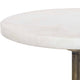 Round Accent Table | Marble Top & Pedestal | Antique Brass Frame 24"