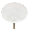 Round Accent Table | Marble Top & Pedestal | Antique Brass Frame 24"