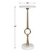 Round Accent Table | Marble Top & Pedestal | Antique Brass Frame 24"