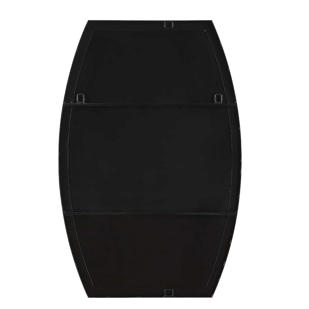 Accent Wall Mirror | Convex Shape | Floating Design | Matte Black 24x36