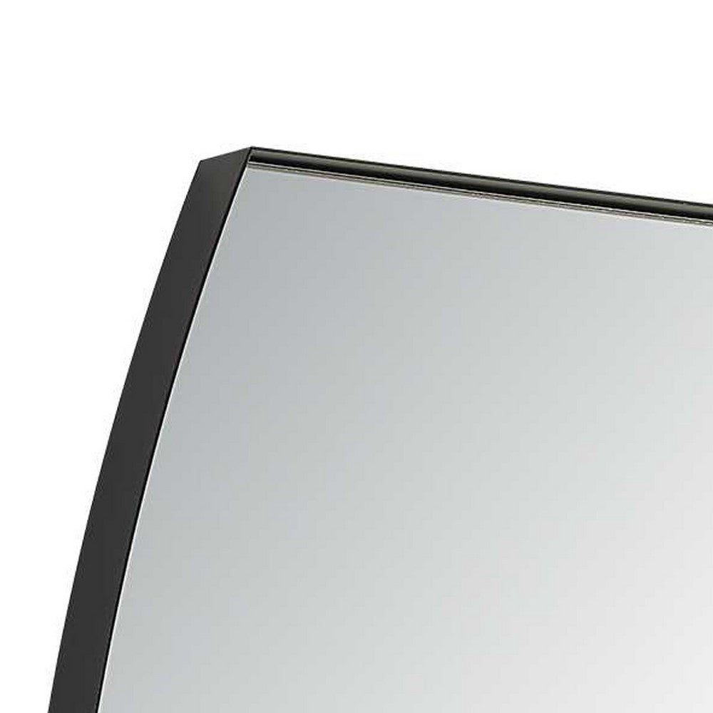 Accent Wall Mirror | Convex Shape | Floating Design | Matte Black 24x36
