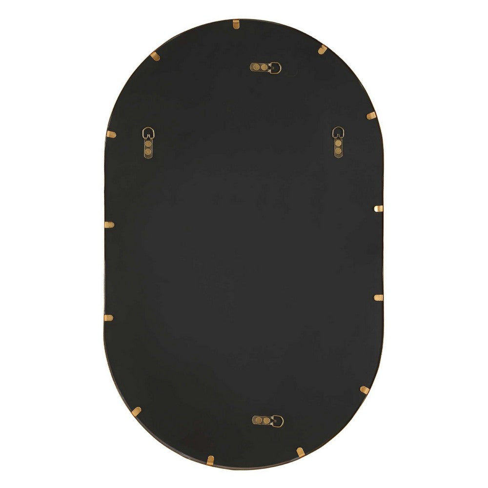 Accent Wall Mirror | Pill Oval Frame | Modern Brushed Gold Finish 22x35