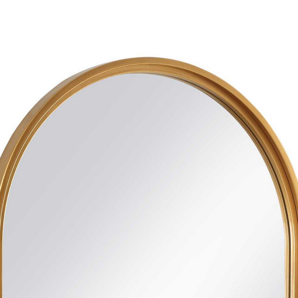 Accent Wall Mirror | Pill Oval Frame | Modern Brushed Gold Finish 22x35