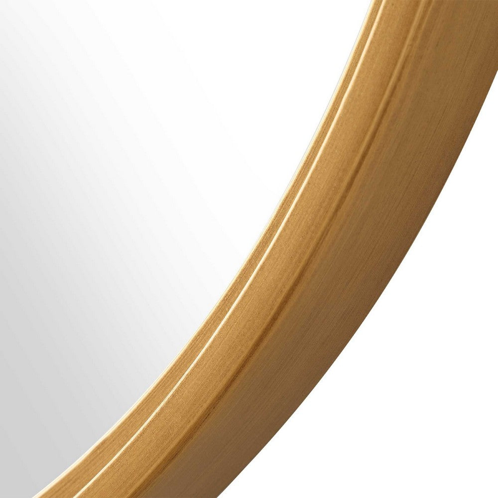 Accent Wall Mirror | Pill Oval Frame | Modern Brushed Gold Finish 22x35