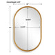 Accent Wall Mirror | Pill Oval Frame | Modern Brushed Gold Finish 22x35
