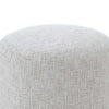 Accent Stool | Foam Fill Off White Polyester | Brushed Brass Iron 18"