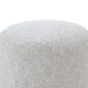 Accent Stool | Foam Fill Off White Polyester | Brushed Brass Iron 18"