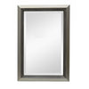 Accent Wall Mirror | 3 Layer Beaded Frame | Modern Style Warm Silver 24x36
