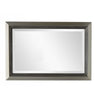Accent Wall Mirror | 3 Layer Beaded Frame | Modern Style Warm Silver 24x36