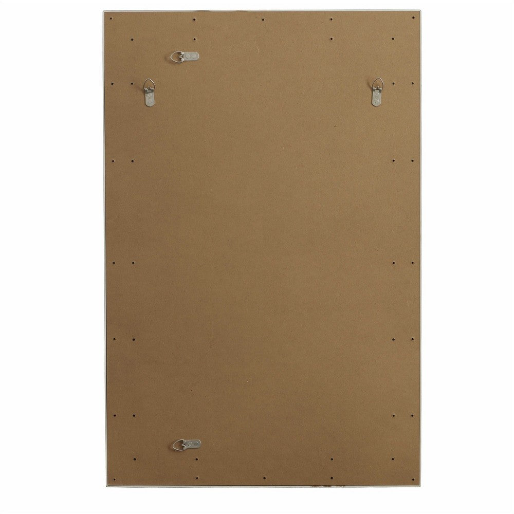 Accent Wall Mirror | 3 Layer Beaded Frame | Modern Style Warm Silver 24x36