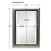 Accent Wall Mirror | 3 Layer Beaded Frame | Modern Style Warm Silver 24x36