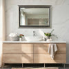 Accent Wall Mirror | 3 Layer Beaded Frame | Modern Style Warm Silver 24x36
