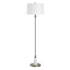 Floor Lamp | Linen Shade | Marble Base | White & Antique Brass 63"