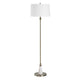 Floor Lamp | Linen Shade | Marble Base | White & Antique Brass 63"