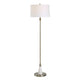 Floor Lamp | Linen Shade | Marble Base | White & Antique Brass 63"