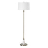 Floor Lamp | Linen Shade | Marble Base | White & Antique Brass 63"