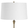 Floor Lamp | Linen Shade | Marble Base | White & Antique Brass 63"